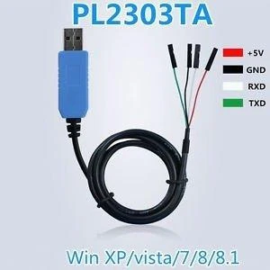 PL2303TA USB į UART adapteris su spalvotais laidais