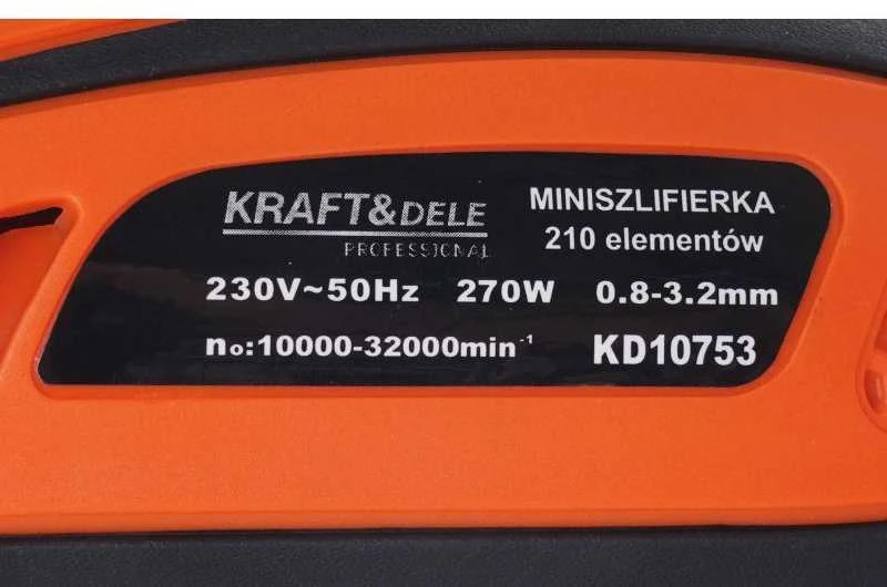 Kraftdele KRAFT DELE Mini šlifuoklis - gręžtuvas Kraft&amp;Dele 270W + 210 dalių priedai - KD10753