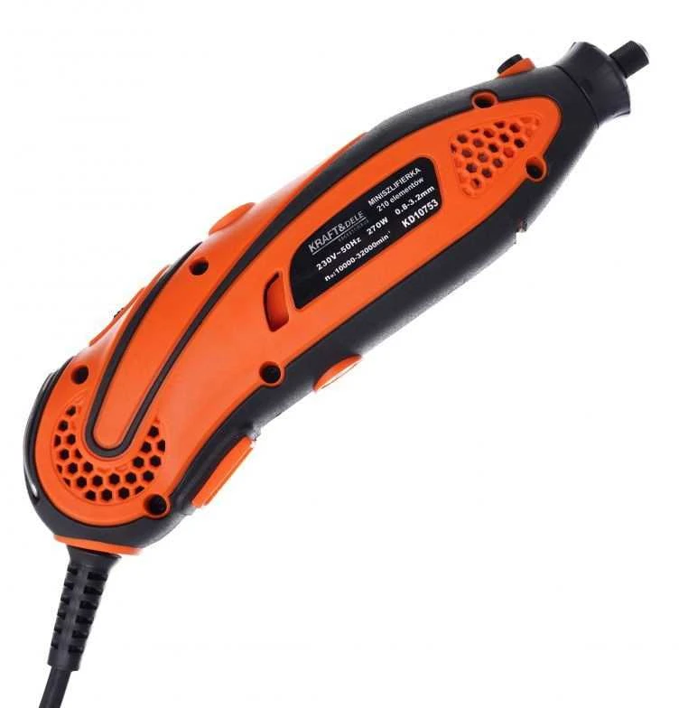 Kraftdele KRAFT DELE Mini šlifuoklis - gręžtuvas Kraft&amp;Dele 270W + 210 dalių priedai - KD10753