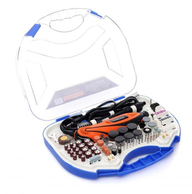 Kraftdele KRAFT DELE Mini šlifuoklis - gręžtuvas Kraft&amp;Dele 270W + 210 dalių priedai - KD10753