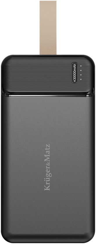 Kruger & Matz 30000 mAh ličio jonų išorinė baterija su QC ir PD funkcijomis