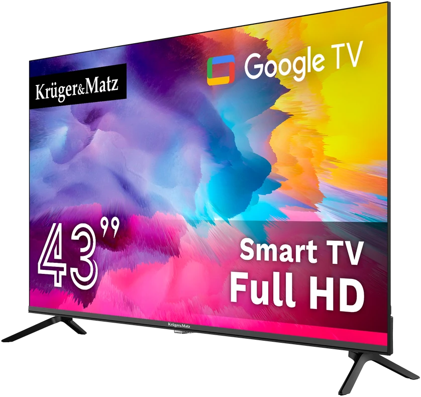 Kruger & Matz „KrugerMatz“ 43 colių FHD „Google“ televizorius, DVB-T2/S2/T/C H.265 HEVC