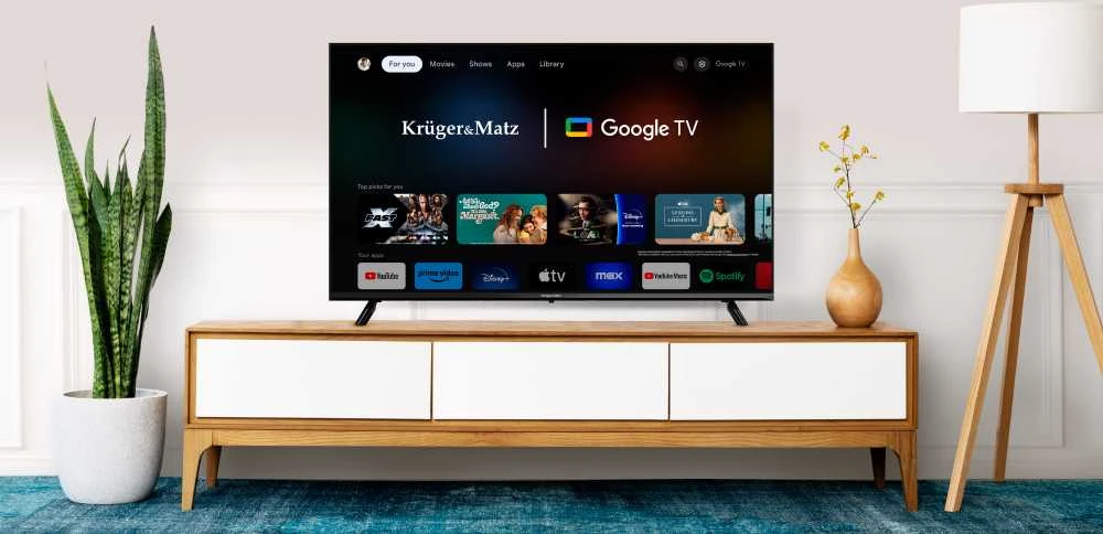 Televizorius Kruger & Matz 50" UHD Google TV DVB-T2/T/C H.265 HEVC TV