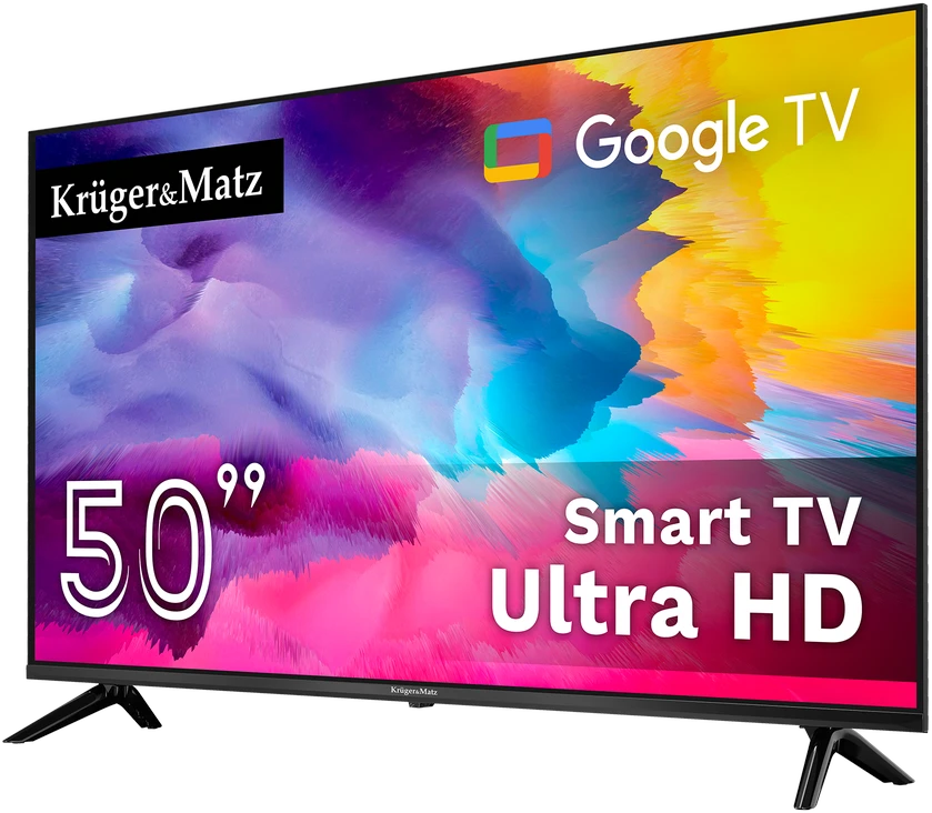 Televizorius Kruger & Matz 50" UHD Google TV DVB-T2/T/C H.265 HEVC TV