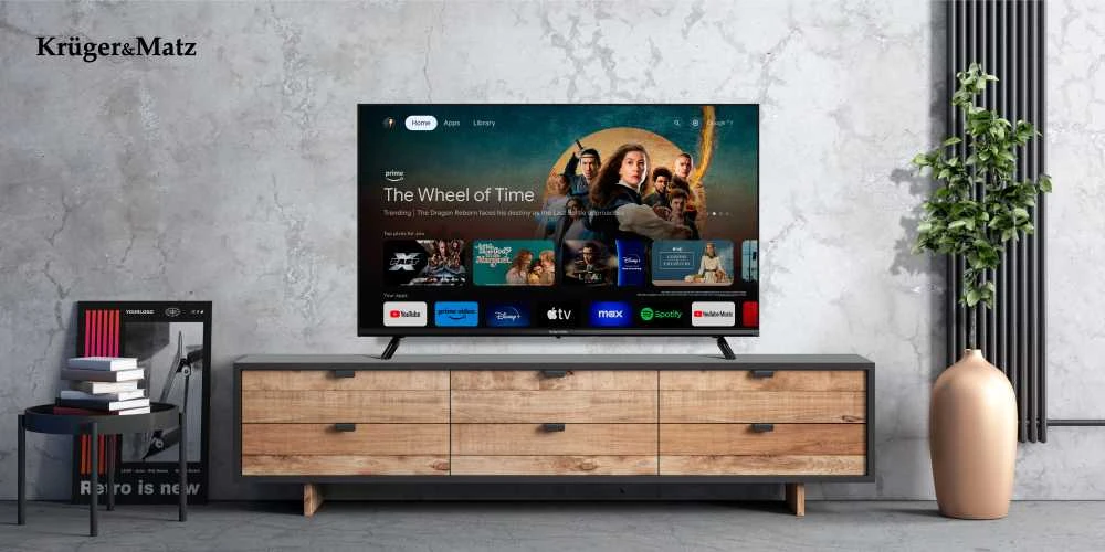 Televizorius Kruger & Matz 50" UHD Google TV DVB-T2/T/C H.265 HEVC TV