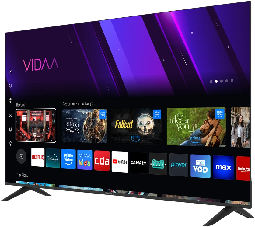 Kruger & Matz 50" UHD išmanusis DVB-T2/S2 H.265 Hevc televizorius VIDAA