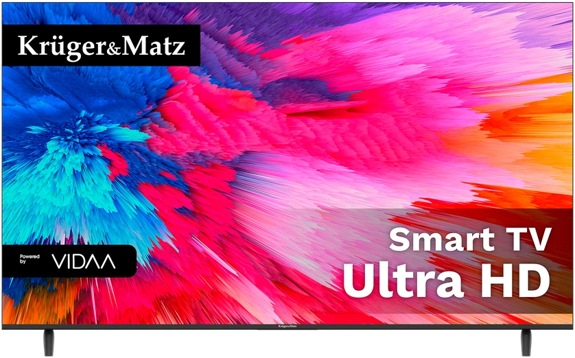 Kruger & Matz Televizorius „KrugerMatz“ 55 colių UHD išmanusis DVB-T2/S2 H.265 Hevc televizorius