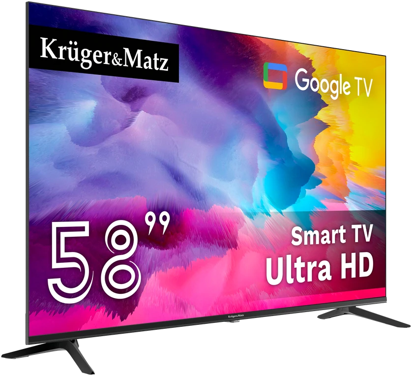 Kruger & Matz „KrugerMatz“ 58 colių UHD išmanusis DVB-T2/S2 H.265 Hevc televizorius