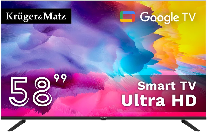 Kruger & Matz „KrugerMatz“ 58 colių UHD išmanusis DVB-T2/S2 H.265 Hevc televizorius