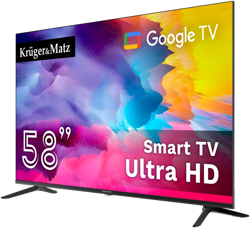 Kruger & Matz „KrugerMatz“ 58 colių UHD išmanusis DVB-T2/S2 H.265 Hevc televizorius