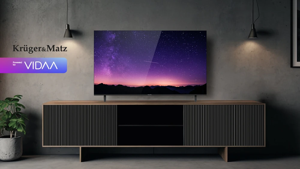 Kruger & Matz Televizorius „KrugerMatz“ 65 colių UHD išmanusis DVB-T2/S2 H.265 Hevc televizorius