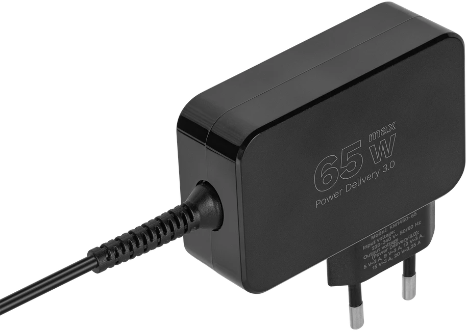 Kruger & Matz Maitinimo šaltinis KrugerMatz 65W universalus maitinimo šaltinis su „Power Delivery“ funkcija, 7 antgaliai