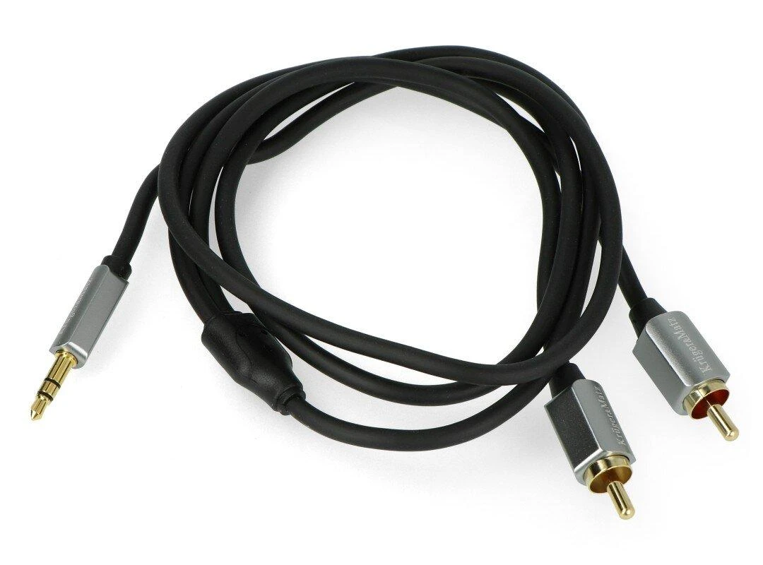 Kruger & Matz AUX 3.5mm - 2x RCA kabelis 1m Juodas