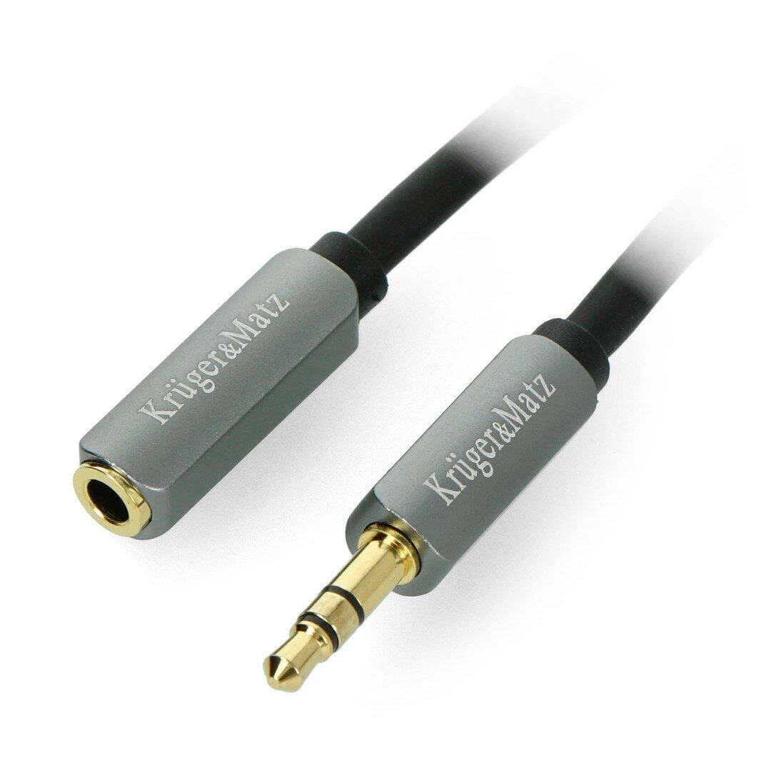 Kruger & Matz 3.5mm prailginimo kabelis su metaliniais antgaliais