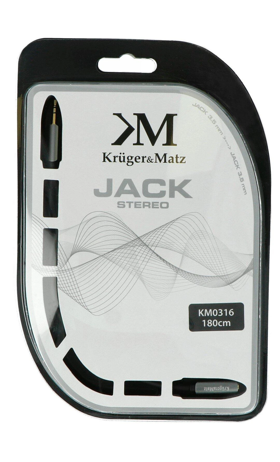 Kruger & Matz AUX - AUX 3.5mm kabelis 1.8m Juodas