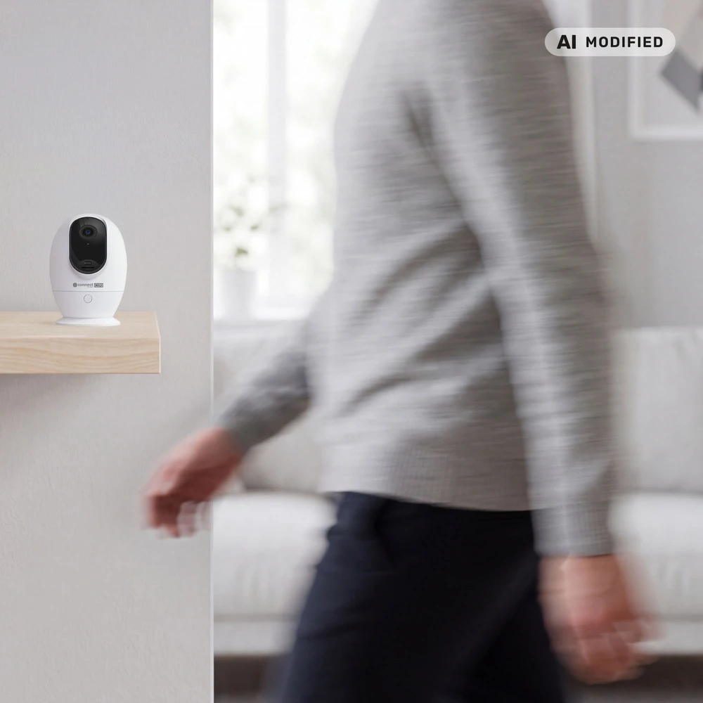 Kruger & Matz Connect C170 Tuya Smart Life WiFi Nanny kamera, besisukanti PTZ, garsas, temperatūra, drėgmė.