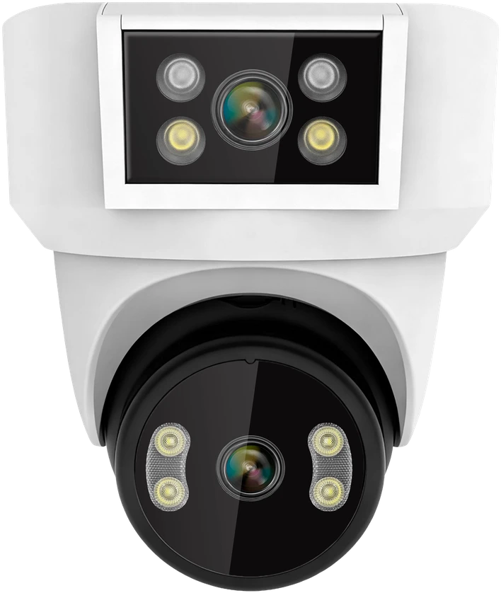 Kruger & Matz Connect C180 lauko WiFi kamera su 2 PTZ objektyvais, 360° 2K vaizdo stebėjimo sistema, Tuya Smart Life, spalvota nakties vaizdo stebėjimo sistema, garsas, dirbtinis intelektas