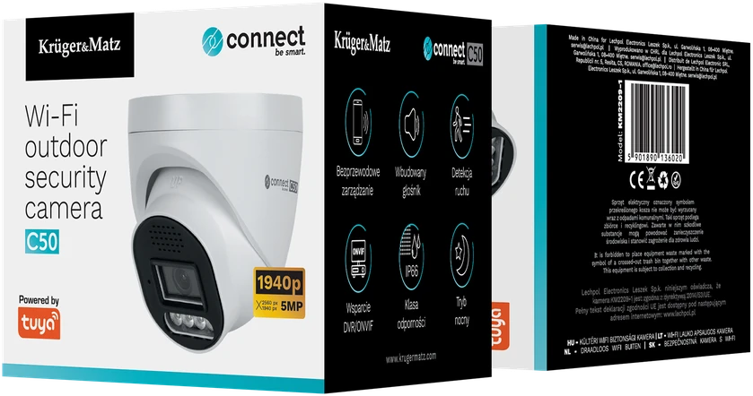 „Kruger & Matz Connect C50 Tuya“ lauko Wi-Fi kamera