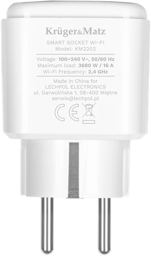 Kruger & Matz Connect P4 baltas Tuya WiFi lizdas