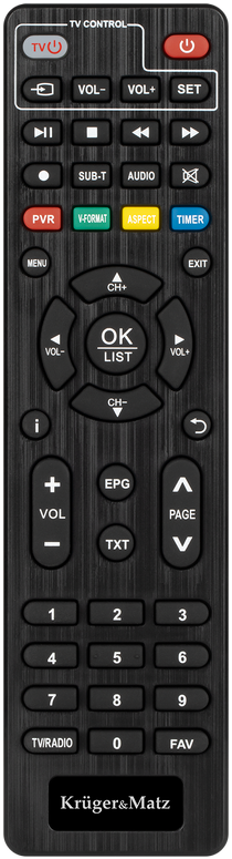 Kruger & Matz DVB-T2 HEVC H.265 mini imtuvas per HDMI