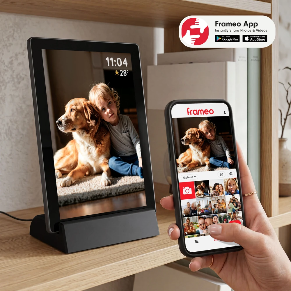Kruger & Matz FRAMEO WiFi 10.1 skaitmeninis nuotraukų rėmelis su įmontuota baterija
