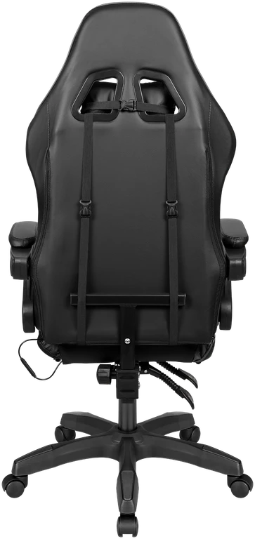 Kruger & Matz GX-150 žaidimų kėdė, juoda, LED, 7 taškų masažas