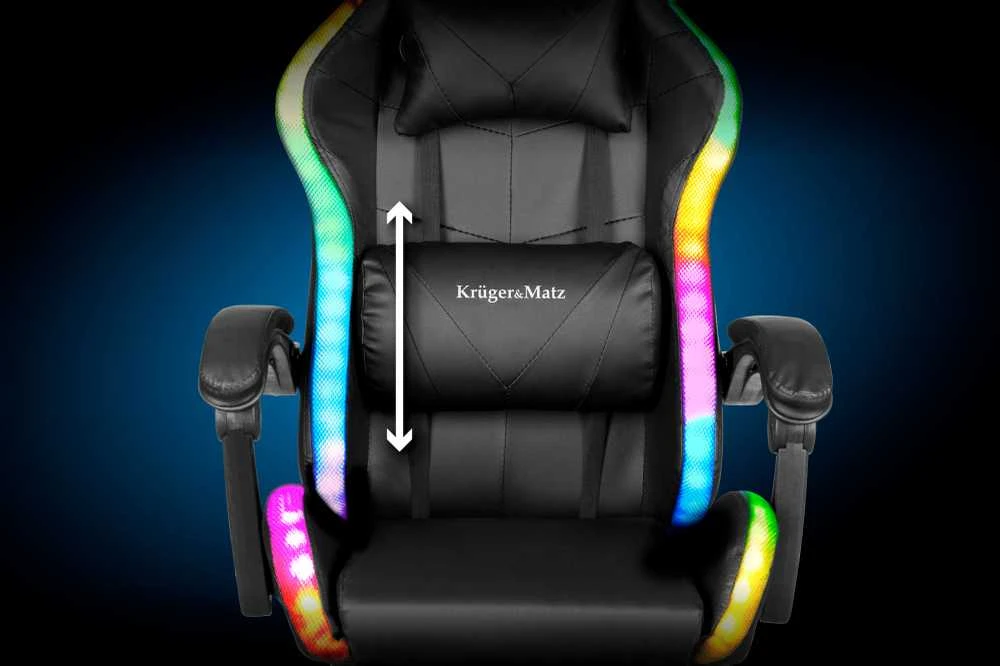 Kruger & Matz GX-150 žaidimų kėdė Juodas LED