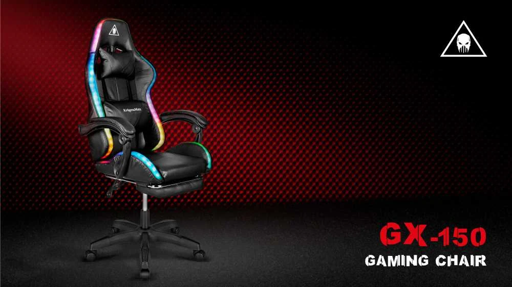 Kruger & Matz GX-150 žaidimų kėdė Juodas LED