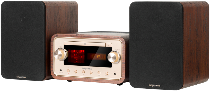 Muzikinis centras Kruger & Matz KM1961 vamzdžių bokštas (CD, USB, Bluetooth + NFC, DAB+ skaitmeninis radijas, FM)