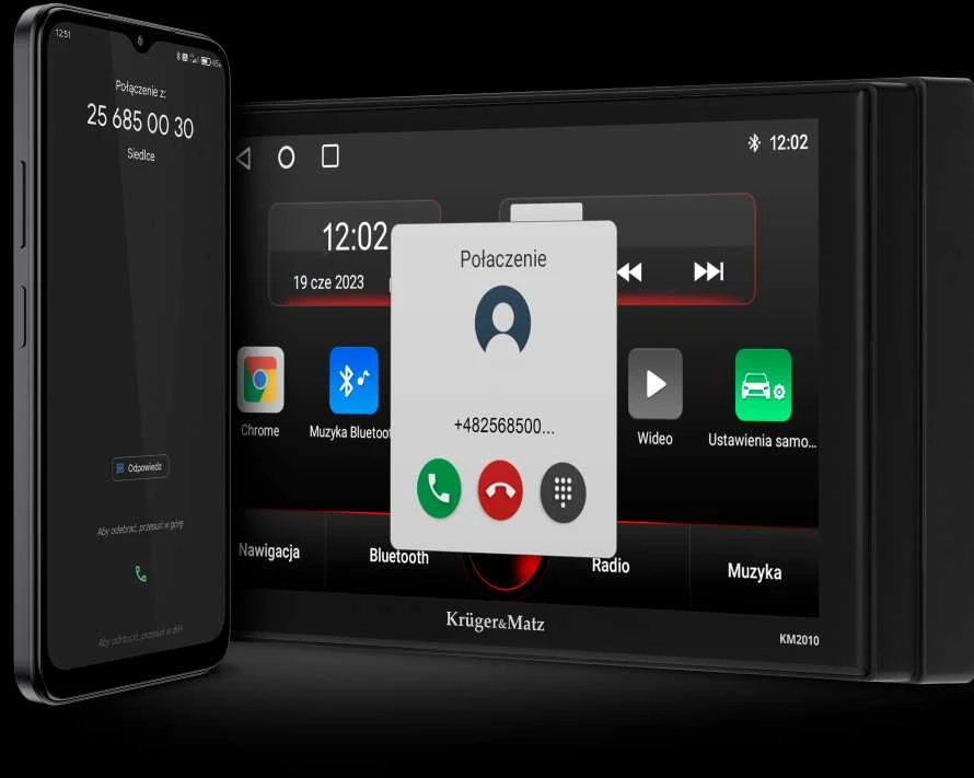 Automagnetola Kruger & Matz KM2010 CarPlay / AndroidAuto Car Radio