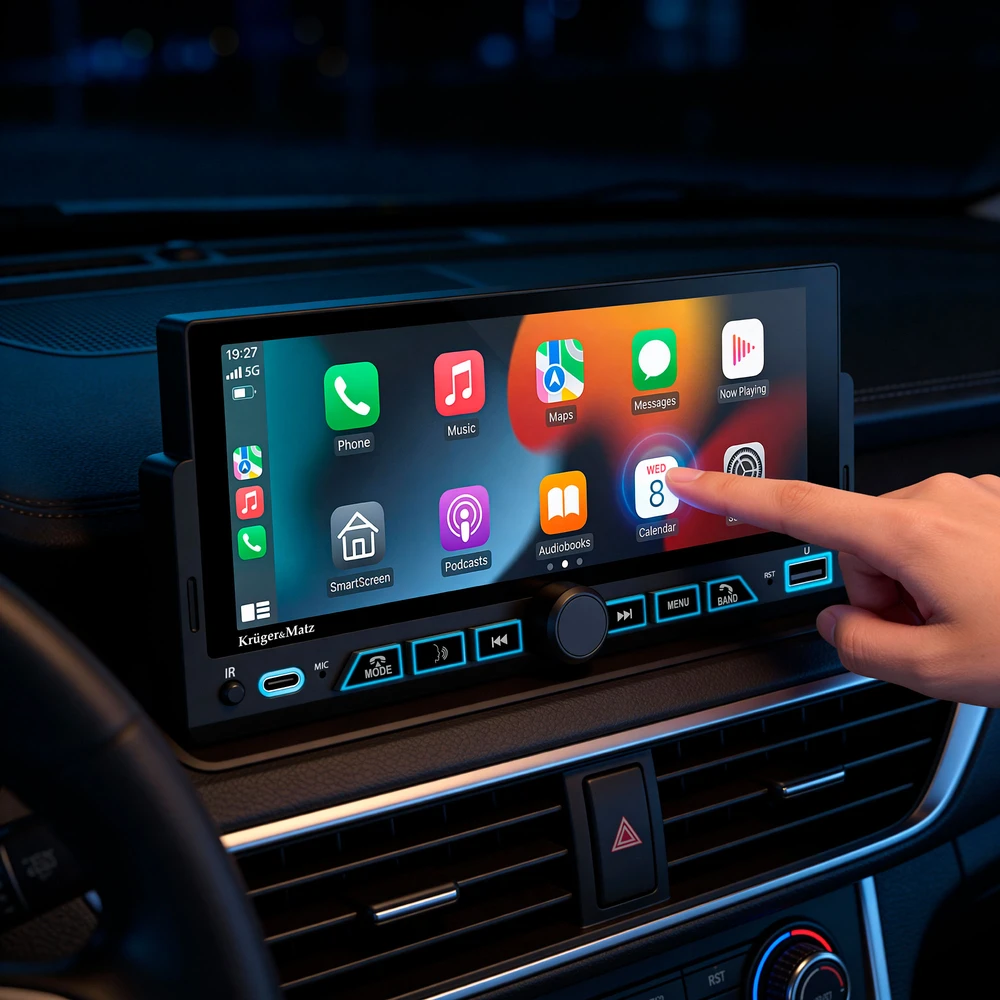 Kruger & Matz KM2017 CarPlay / AndroidAuto automobilio radijas