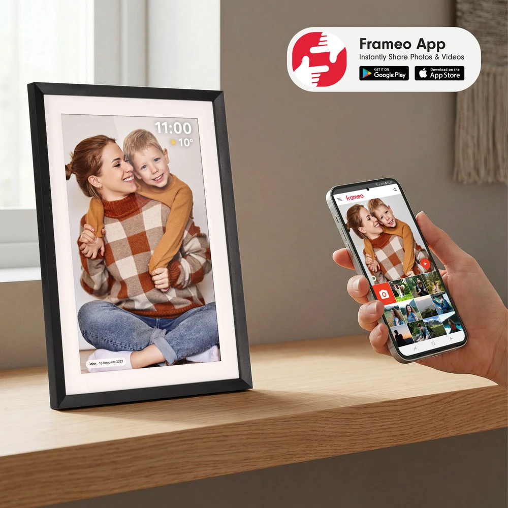 Kruger & Matz skaitmeninis nuotraukų rėmelis FRAMEO WiFi 10.1" su foniniu apšvietimu