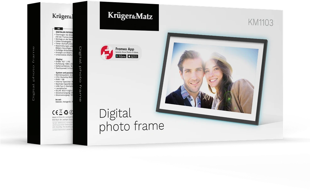 Kruger & Matz skaitmeninis nuotraukų rėmelis FRAMEO WiFi 10.1" su foniniu apšvietimu