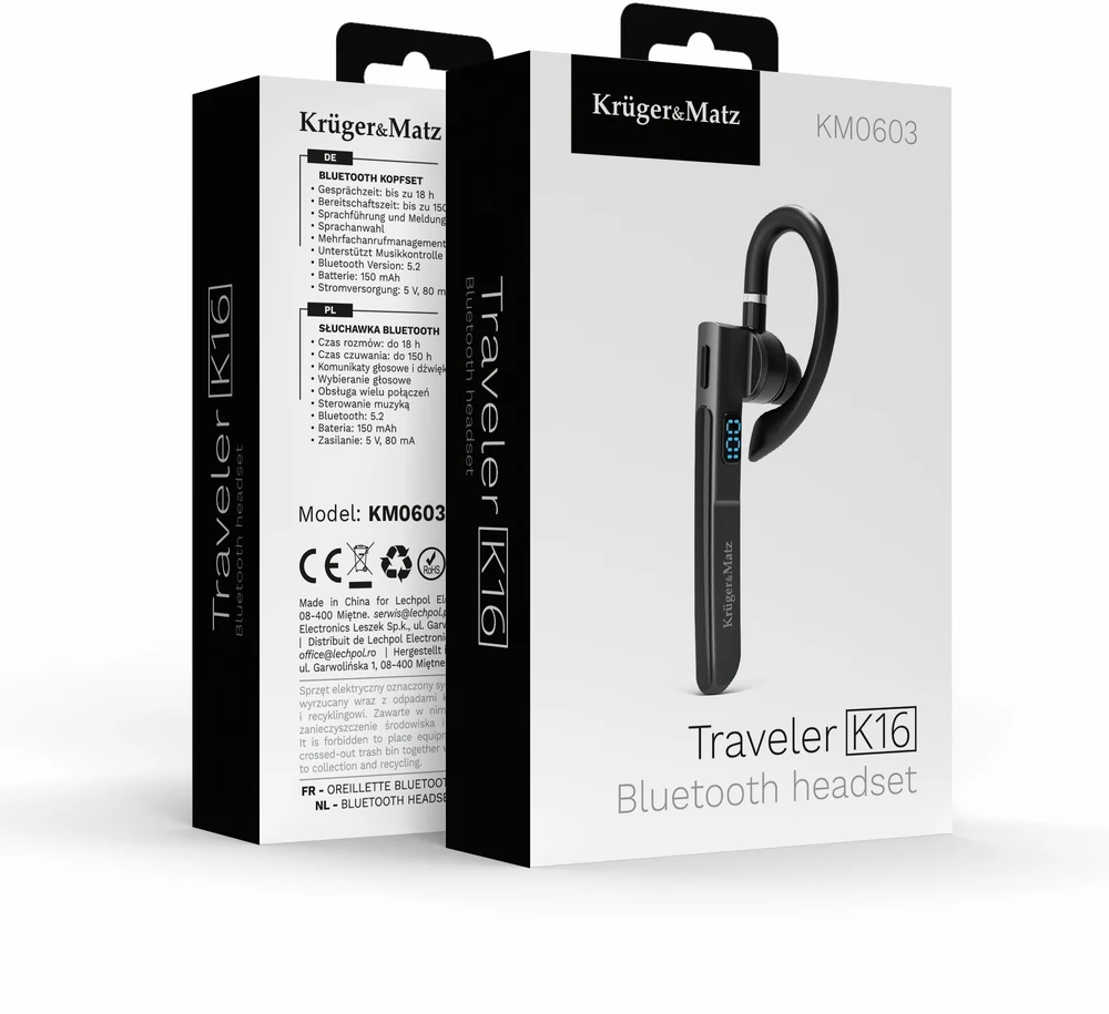 Kruger & Matz Ausinės KrugerMatz Traveler K16 Bluetooth ausinės