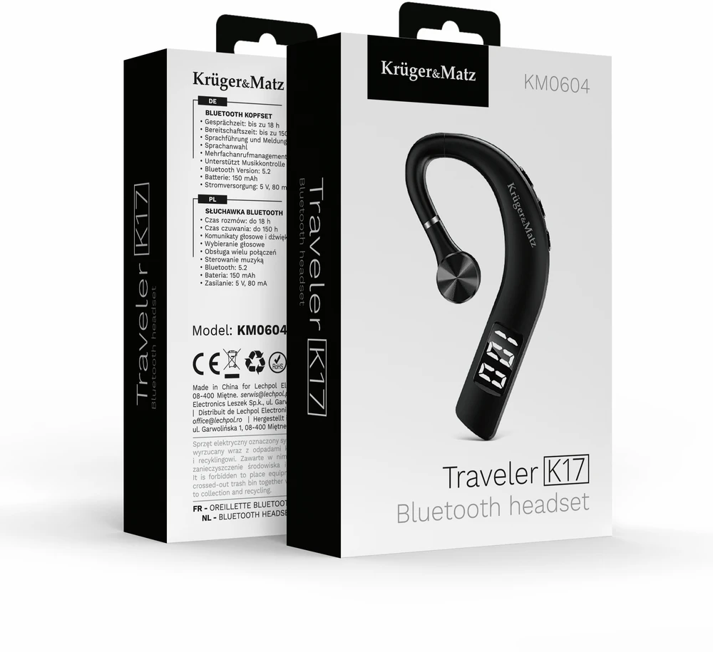 Kruger & Matz Ausinės „KrugerMatz Traveler K17“ „Bluetooth“ ausinės