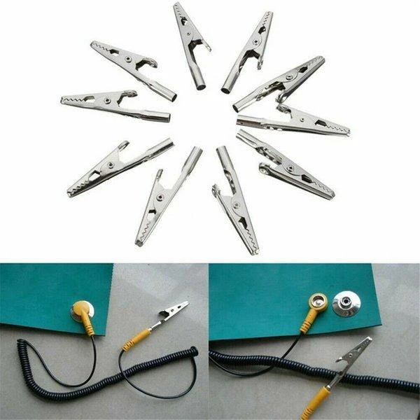 Metalinės laboratorinės krokodilo jungtys 51mm, 10 vnt