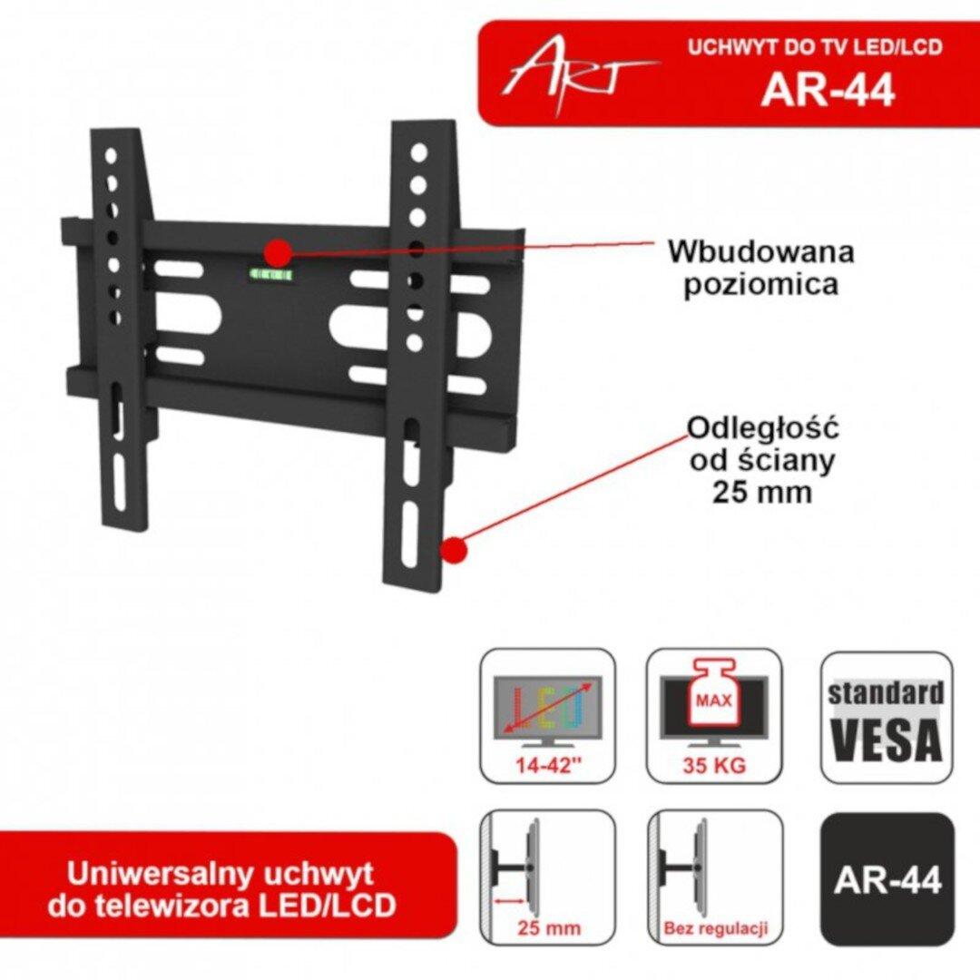 ART RAMT AR-44 laikiklis AR-44 14-42 LCD/LED 35KG be reguliavimo 2,5 cm atstumu nuo sienos