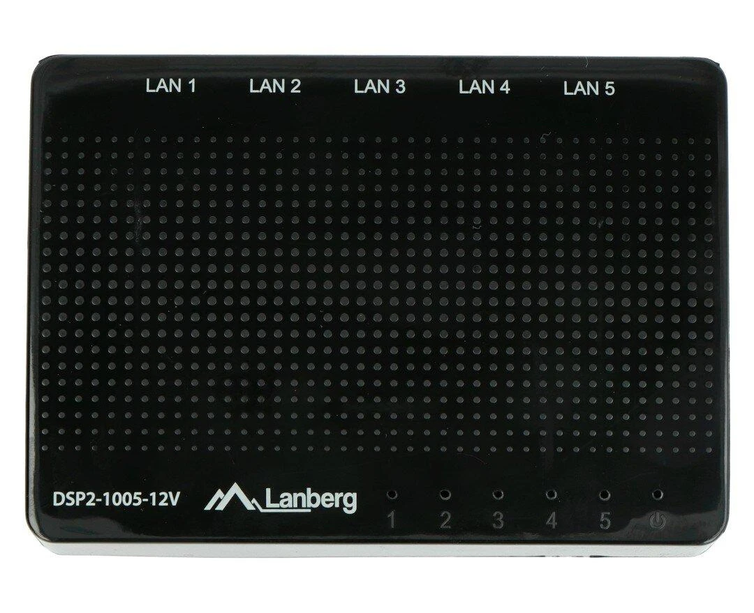Šakotuvas LANBERG jungiklis DSP2-1005-12V 5 prievadų 1Gbps 12v