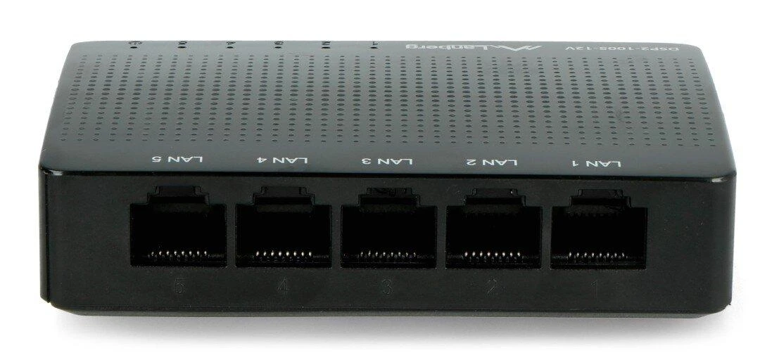 Šakotuvas LANBERG jungiklis DSP2-1005-12V 5 prievadų 1Gbps 12v