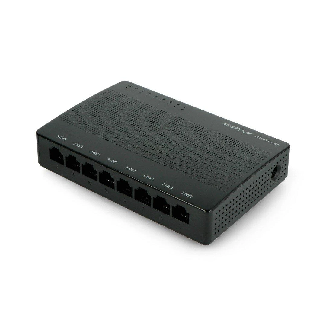 Šakotuvas LANBERG jungiklis DSP2-1008-12V 8 prievadų 1Gbps 12v