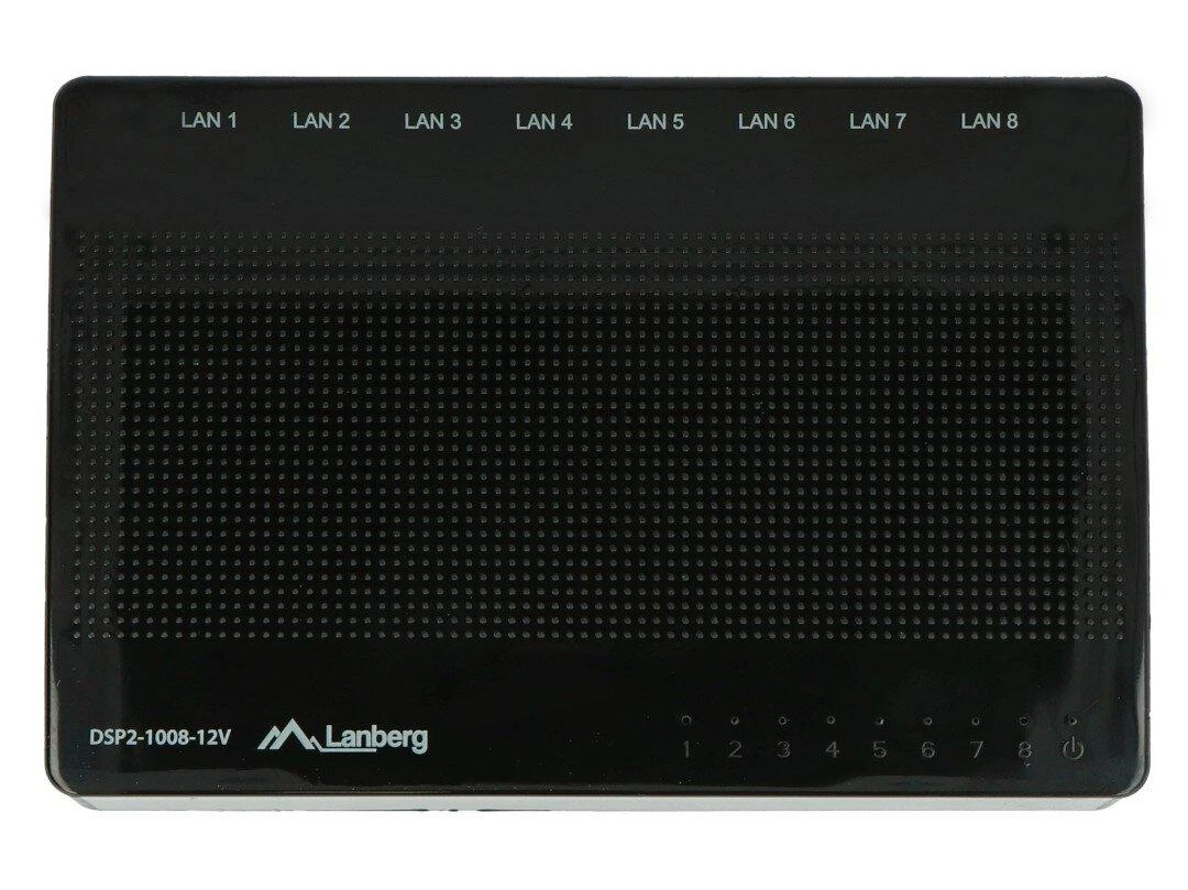 Šakotuvas LANBERG jungiklis DSP2-1008-12V 8 prievadų 1Gbps 12v