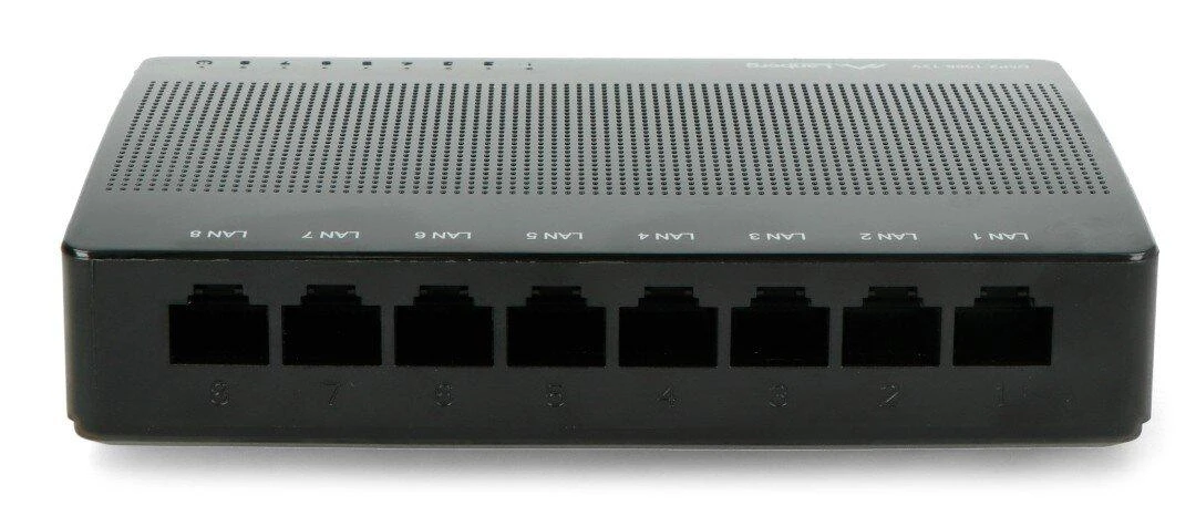 Šakotuvas LANBERG jungiklis DSP2-1008-12V 8 prievadų 1Gbps 12v