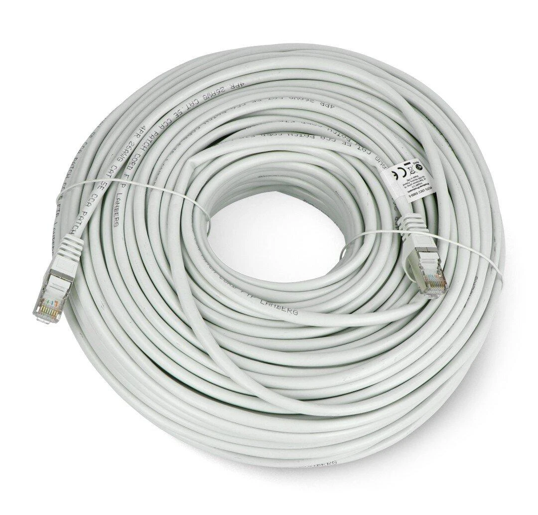 LANBERG patchcord kat.5e 50m pilkas