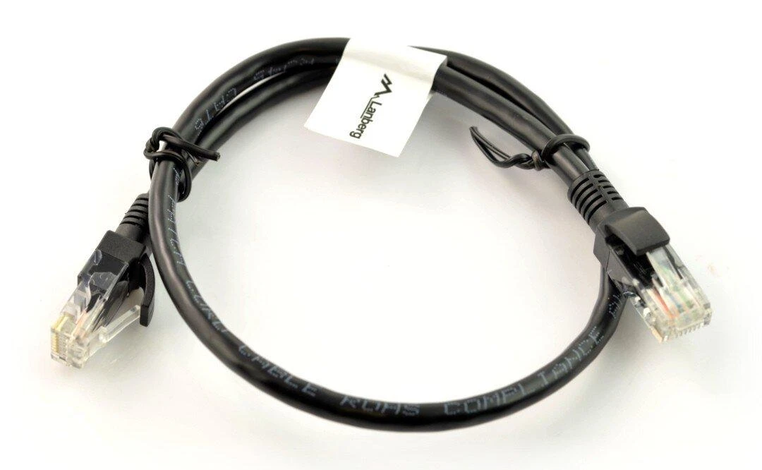 Lanberg Ethernet Patchcord laidas UTP 6 0.5m - juodas