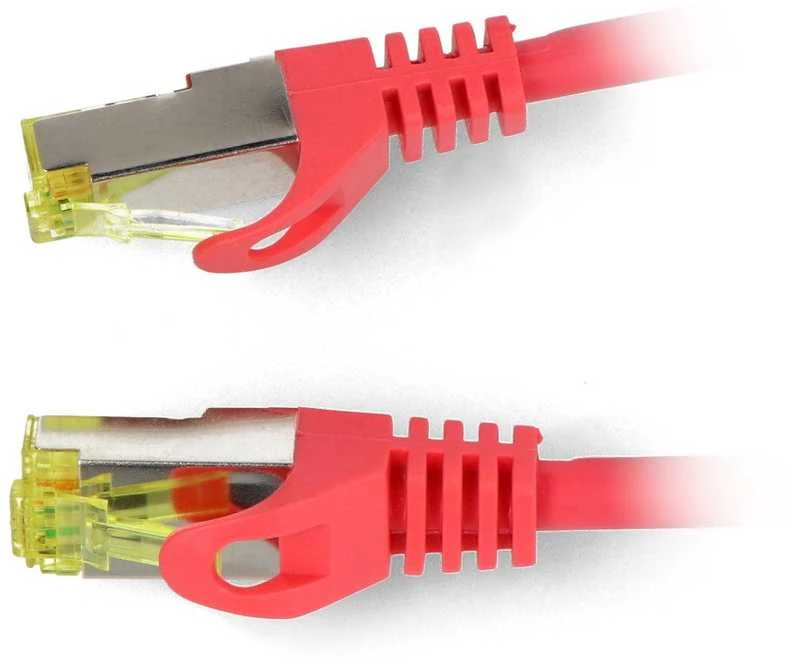 Lanberg Ethernet Patchcord S/FTP 6a 0.25 m tinklo kabelis - raudonas