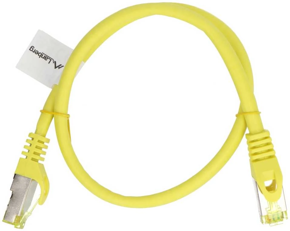 Lanberg Ethernet Patchcord S/FTP 6a 0.5 m geltonas