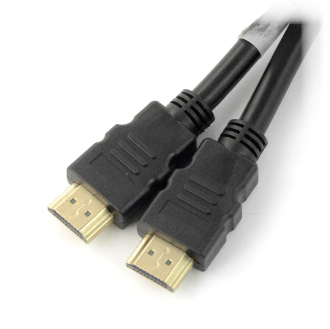 Juodas HDMI laidas su aukso spalvos jungtimis