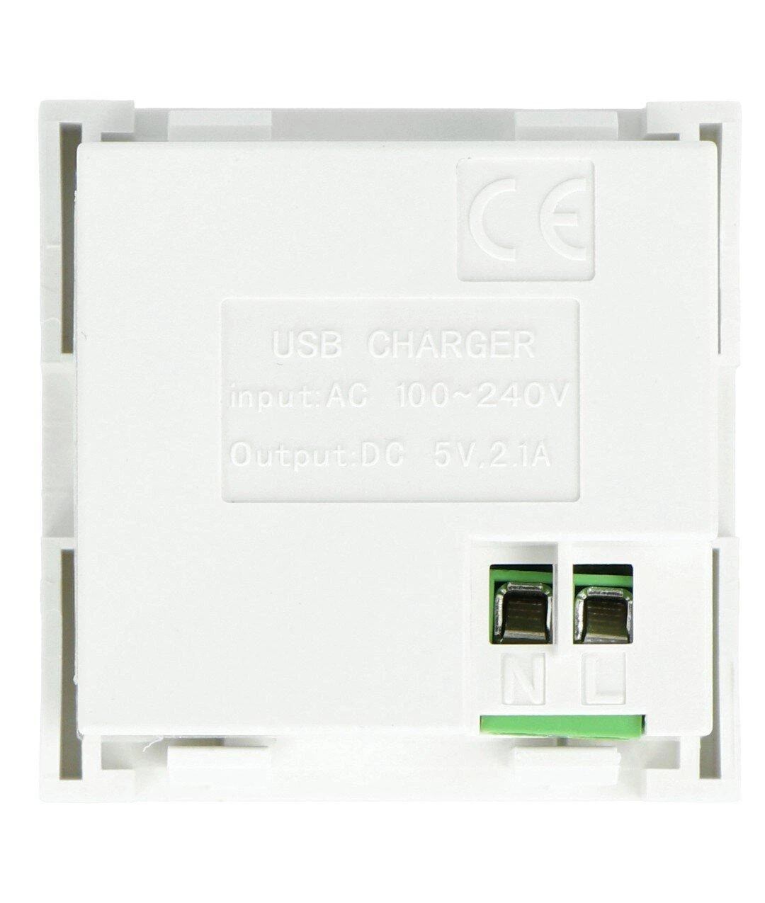 LANBERG AC 45x45 lizdas 230V 5V 2xUSB 2.1A baltas