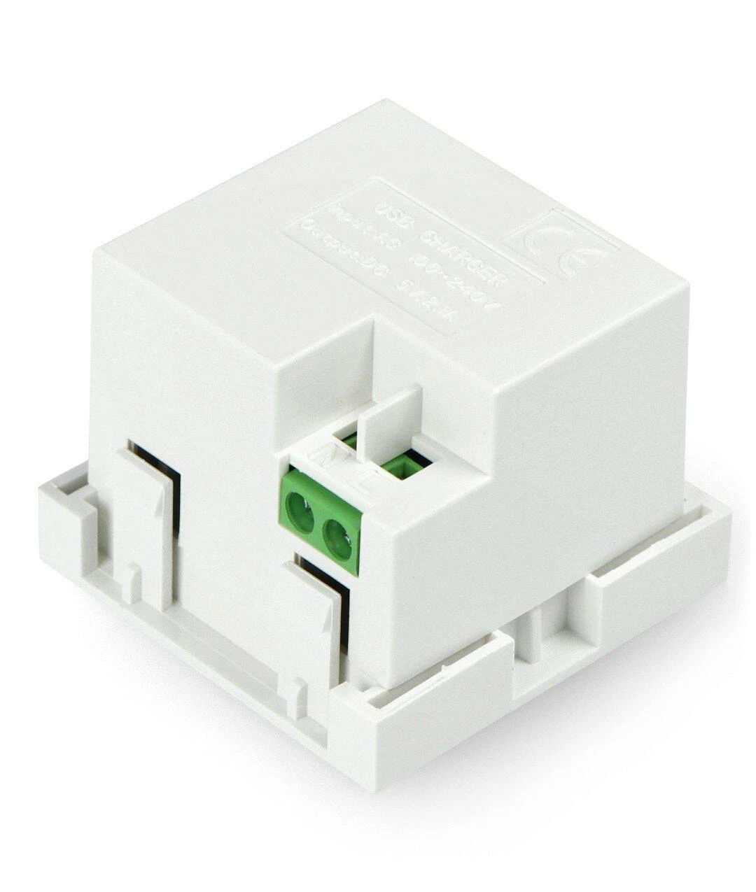 LANBERG AC 45x45 lizdas 230V 5V 2xUSB 2.1A baltas