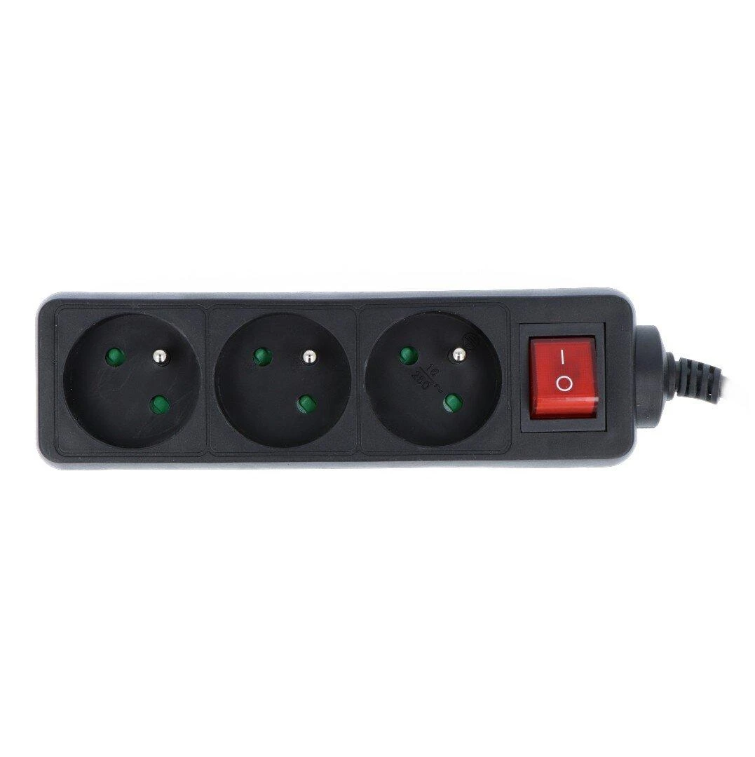 LANBERG PS1-03E-0150-BK 1.5M Juodas LANTERGE CURVE 3X 230V PL SU GRANDINĖS IŠJUNGIKLIU PILNAS VARIS